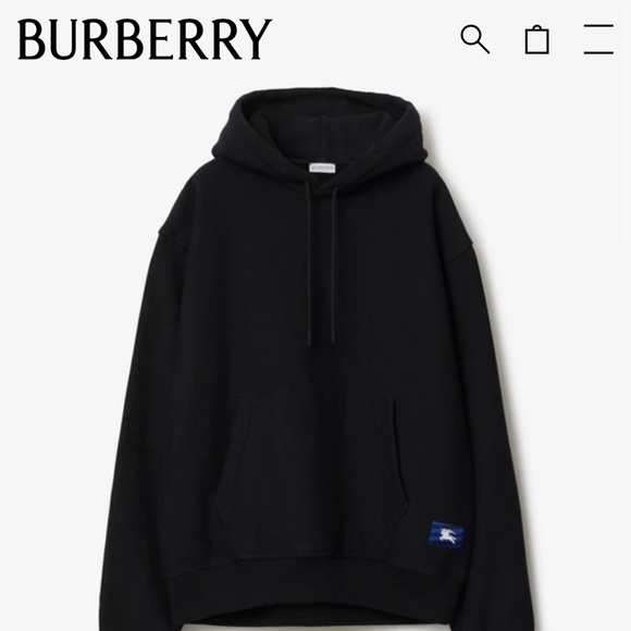 BURBERRY COTTON HOODIE BLACK - Picture 4 of 4